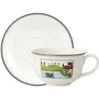 Villeroy & Boch Charm & Breakfast Design Naif Café au lait Obertasse mit Untertasse