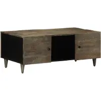 vidaXL Couchtisch Hellgrau 100x54x40 cm Massivholz Mango