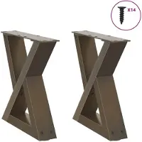 vidaXL Couchtischbeine 2 Stk. Naturstahl 30x(30-31,3) cm Stahl