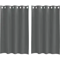 vidaXL Voile Vorhänge mit Ösen 2 Stk. Dunkelgrau 140x175 cm