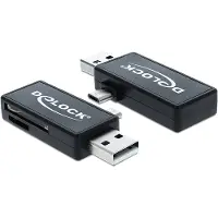DeLOCK 91731, MicroSD (TransFlash), MicroSDHC, MicroSDXC, MMC, SD, SDHC, SDXC, Schwarz, USB 2.0, 55,2 mm, 28,7 mm, 9,2 mm