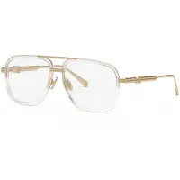 Philipp Plein Unisex VPP063M PLEIN ROCK SUPERHERO 302 Rahmen von BRILLEN Metall Gold Pilot