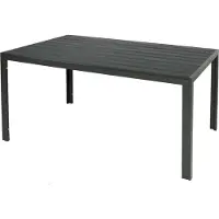 Mojawo Gartentisch Aluminium Kunststoffholz anthrazit / grau 160 x 90 x 74 cm