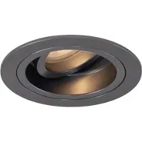 QAZQA - 6er-Set moderne Einbaustrahler Gunmetal GU10 50mm Rund Neigbar - Chuck I Wohnzimmer I Schlafzimmer - Aluminium - LED geeignet GU10