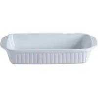 Mason Cash Collection Fine Stoneware Rectangular Roasting Baking and Serving Dish, Ceramic, White, 2
