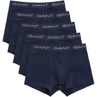 Gant Trunk "TRUNK 5-PACK", Herren, Gr. S, 5 Stk., Jersey, blau (marine), Jersey, Obermaterial: 95% Baumwolle, 5% Elasthan, figurbetont, Unterhosen Trunk, Mit elastischem Bund