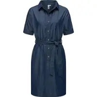 Ragwear Jeanskleid "Jeanskleid Rozyna Denim", Damen, Gr. S, N-Gr, blau (dunkelblau denim), Obermaterial: 60% Baumwolle CO. 40% Viskose CV., Kleider Jeanskleid