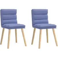 vidaXL Esszimmerstühle 2 Stk. Jeansblau Stoff