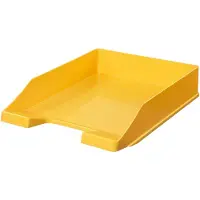HAN Ablagekorb Klassik, für Format A4/C4, mit Beschriftungsfeld, stapelbar, B 255 x T 348 x H 65 mm, Kunststoff, gelb, 10 Stück