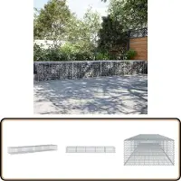 vidaXL Gabione mit Deckel 500x100x50 cm Verzinktes Eisen