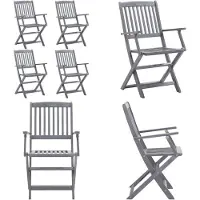vidaXL Klappbare Gartenstühle 4 Stk. Massivholz Akazie - Gartenstuhl - Gartenstühle - Stuhl - Stühle