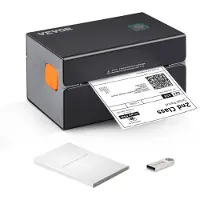 Vevor Thermo-Etikettendrucker 175x109x94mm Edikettendruckgerät 300DPI Auflösung Labeldrucker Versandetiketten Drucker Bluetooth/USB Automatische Etikettenerkennung Windows Mac OS Linux Chromebook