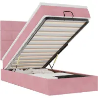 vidaXL Ottoman-Bett mit Matratzen & LEDs Rosa 80x200 cm Samt