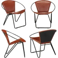 vidaXL Sessel Braun Echtleder - Stuhl - Stühle - Relaxstuhl - Relaxstühle
