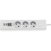 Chilitec Steckdosenleiste mit Ladebuchsen für USB USB-A /USB-C,3-fach weiß 1,5m Kabel