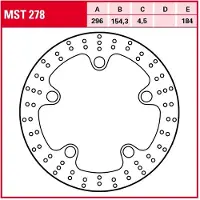 TRW Bremsscheibe mit ABE MST278,DURCH.296MM,FESTST