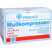 FESMED Mullkompressen ES 10x20 cm unsteril 8fach 100 St Kompressen