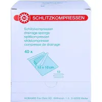 NOBAMED Schlitzkompressen Mull 10x10 cm steril 12fach 40x2 St Kompressen