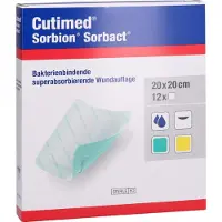 Cutimed Sorbion Sorbact Wundauflage 20x20 cm 12 St Kompressen