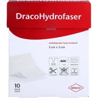 Dräco Dracohydrofaser 5x5 cm gelbildender Faserverband 10 St Verband