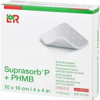 Lohmann & Rauscher GmbH & Co. KG Lohmann & Rauscher Suprasorb P + PHMB anti-mikrobieller Schaumverband - 10 x 10 cm 10 Stück 10 St