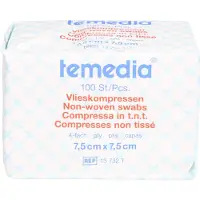 Temedia Vlieskompressen unsteril 7,5x7,5 cm 4fach 100 St Kompressen