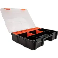 DeLOCK Sortimentsbox mit 21 Fächern 290 x 220 x 60 mm orange / schwarz, Aufbewahrungsbox, Schwarz, Orange, Rechteckig, Kunststoff, Einfarbig, 220 mm