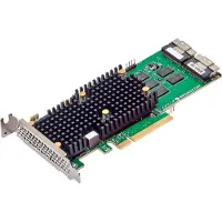 Broadcom 9660-16i, PCIe, SAS, SATA, SFF-8654, Niedriges Profil, PCIe 4.0, Schwarz, Grün, Silber, 3000000 h