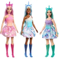 Barbie A Touch of Magic Einhorn Puppen mit Fantasiehaaren, Outfits mit Farbverlauf und Einhorn-Accessoires, Modepuppe, Weiblich, 3 Jahr(e), Mädchen, 450 mm, 118 g
