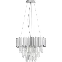 Lyora Pendelleuchte Magnolia Chrom und Kristall Ø 50cm