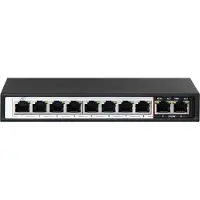 Extralink PoE Switch 8 Port 2x RJ45 Uplink 96W 100Mb/s
