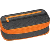 Wedo Neon Stretch, Weiches Federmäppchen, Polyester, Grau, Orange, Einfarbig, Reißverschluss, Kind