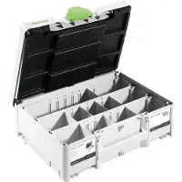 Festool Systainer T-LOC SORT-SYS3 M 137, Aufbewahrungsbox, Schwarz, Grün, Weiß, Rechteckig, Kunststoff, Einfarbig, Bohrer