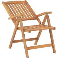 Beliani Gartenstuhl 6er Set Hellbraun Akazienholz klappbar verstellbar Auflagen Cremeweiß Stoffbezug Rustikal Landhaus Stil Outdoor