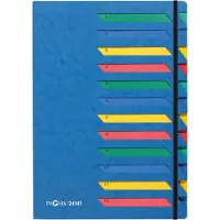 Pagna Pultordner, für DIN A 4, A-Z, 12 Fächer, Karton, blau