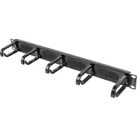 Lanberg 19inch cable management AK-1203-B brush panel 5 rings type B 1U black