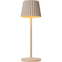 Lucide Wiederaufladbare Tischlampe Justine Sandbraun mit Ladestation