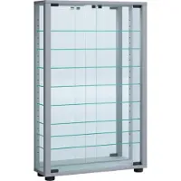 Hioshop Sammelvitrine Standvitrine Glasvitrine Glasregal Vitrine Glas Schaukasten "Lumo Mini Spiegel"
