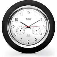 Mebus 19453, Wand, Digitale Uhr, Rund, Schwarz, Weiß, Kunststoff, Kunststoff