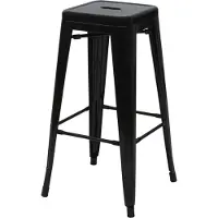 Mendler Barhocker MCW-A73, Barstuhl Tresenhocker, Metall Industriedesign stapelbar schwarz