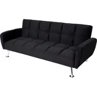 Mendler Sofa MCW-K19, Couch Schlafsofa Gästebett Bettsofa Klappsofa, Nosagfederung Schlaffunktion 203cm Samt schwarz