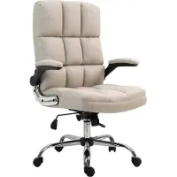 Mendler Bürostuhl MCW-J21, Chefsessel Drehstuhl Schreibtischstuhl, höhenverstellbar Stoff/Textil hellbraun
