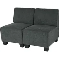Mendler Modular 2-Sitzer Sofa Couch Moncalieri, Stoff/Textil anthrazit-grau, ohne Armlehnen