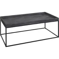 MCW Couchtisch MCW-K71, Kaffeetisch Beistelltisch Tisch, Holz massiv Metall 46x110x60cm dunkelgrau