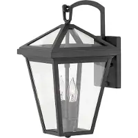 Elstead Lighting Elstead Alford Place Außen-Außenwandleuchte E14 2-fach 37cm Museum Schwarz Klar IP44