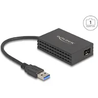 DeLOCK USB Typ-A Adapter zu 1 x SFP Gigabit LAN, Kabelgebunden, USB, Faser, 1000 Mbit/s, Schwarz
