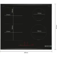 Bosch Serie 6 PVS675HB1E, Schwarz, Integriert, 60 cm, Zonen-Induktionskochfeld, Glaskeramik, 4 Zone(n)