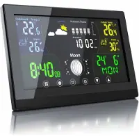 Bearware Wetterstation mit Außensensor & LCD Farbdisplay, Luftdruck mit Höhenkorrektur