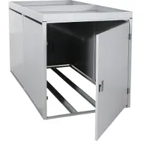 Mendler 2er-Fahrradgarage mit Pflanzkasten MCW-L56b, Fahrradbox, abschließbar verzinkter Stahl 125x113x208cm hellgrau