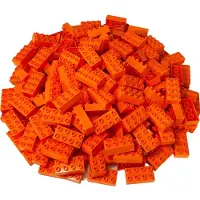 LEGO Duplo 2x4 Steine Orange - 100 Stück - Grundbausteine 3011 NEU